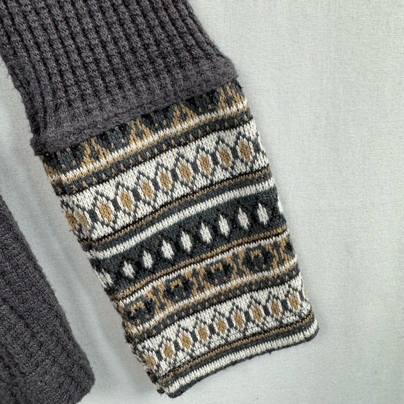 Others Fallen Top Womens Medium Shirt Hooded Textured Asymmetrical Hem Gray - Picture 3 of 10